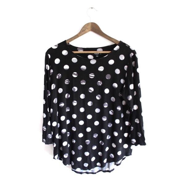 Premise 1X Polka Dot Plus Size Top - Picture 1 of 8